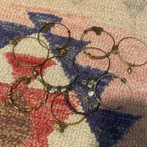 Alex and Ani Gold and Silver Mixed Metal Charm Bangle Set